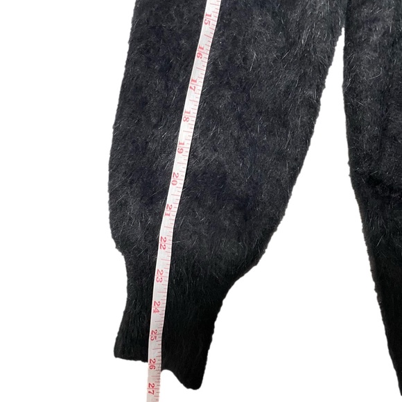 Vintage Angora Rabbit Wool - Beaded Long Sleeve Fuzzy Open Cardigan Jacket - M/L - Picture 9 of 12